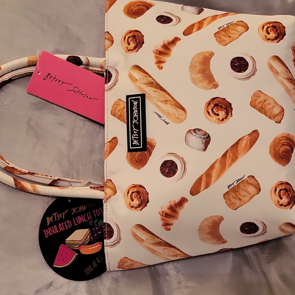 Betsey Johnson Bread Pastry Lunch Tote Bnwt Te French - Picture 4 of 6